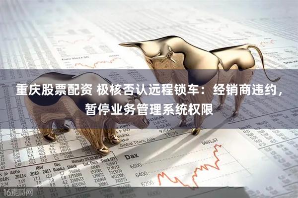重庆股票配资 极核否认远程锁车：经销商违约，暂停业务管理系统权限