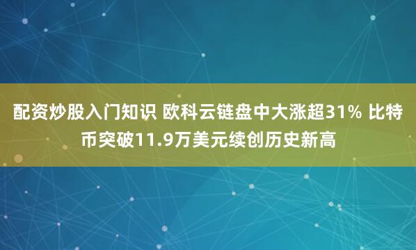 配资炒股入门知识 欧科云链盘中大涨超31% 比特币突破11.9万美元续创历史新高