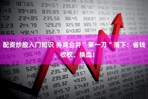 配资炒股入门知识 券商合并＂第一刀＂落下：省钱、收权、换血！