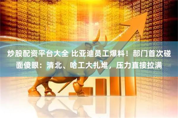 炒股配资平台大全 比亚迪员工爆料！部门首次碰面傻眼：清北、哈工大扎堆，压力直接拉满